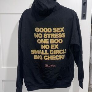 4HUNNID Sweatshirt Hoodie No Ex Big Checks in Black